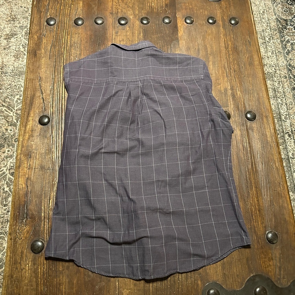 Van Heusen Men's Dark Purple Checkered Shirt - Picture 2 of 3